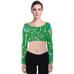 Golf Course Par Golf Course Green Velvet Long Sleeve Crop Top