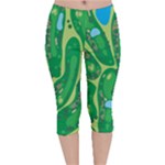 Golf Course Par Golf Course Green Velvet Capri Leggings 