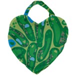 Golf Course Par Golf Course Green Giant Heart Shaped Tote
