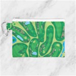 Golf Course Par Golf Course Green Canvas Cosmetic Bag (Medium)