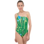 Golf Course Par Golf Course Green Classic One Shoulder Swimsuit