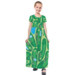 Golf Course Par Golf Course Green Kids  Short Sleeve Maxi Dress