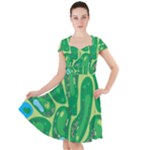 Golf Course Par Golf Course Green Cap Sleeve Midi Dress