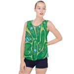 Golf Course Par Golf Course Green Bubble Hem Chiffon Tank Top