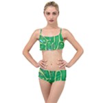 Golf Course Par Golf Course Green Layered Top Bikini Set