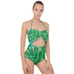 Golf Course Par Golf Course Green Scallop Top Cut Out Swimsuit