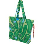 Golf Course Par Golf Course Green Drawstring Tote Bag