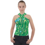 Golf Course Par Golf Course Green Cross Neck Velour Top