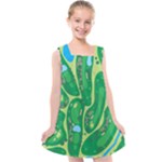 Golf Course Par Golf Course Green Kids  Cross Back Dress