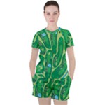Golf Course Par Golf Course Green Women s Tee and Shorts Set