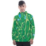 Golf Course Par Golf Course Green Men s Front Pocket Pullover Windbreaker