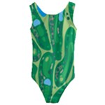 Golf Course Par Golf Course Green Kids  Cut-Out Back One Piece Swimsuit