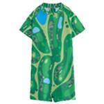 Golf Course Par Golf Course Green Kids  Boyleg Half Suit Swimwear