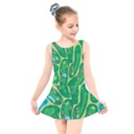 Golf Course Par Golf Course Green Kids  Skater Dress Swimsuit