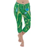 Golf Course Par Golf Course Green Lightweight Velour Capri Yoga Leggings