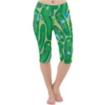 Golf Course Par Golf Course Green Lightweight Velour Cropped Yoga Leggings
