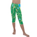 Golf Course Par Golf Course Green Kids  Lightweight Velour Capri Leggings 
