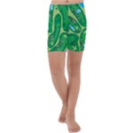 Golf Course Par Golf Course Green Kids  Lightweight Velour Capri Yoga Leggings