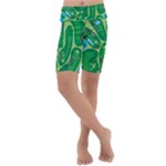 Golf Course Par Golf Course Green Kids  Lightweight Velour Cropped Yoga Leggings