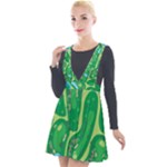 Golf Course Par Golf Course Green Plunge Pinafore Velour Dress