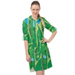 Golf Course Par Golf Course Green Long Sleeve Mini Shirt Dress