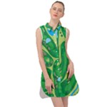 Golf Course Par Golf Course Green Sleeveless Shirt Dress