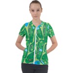 Golf Course Par Golf Course Green Short Sleeve Zip Up Jacket