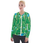 Golf Course Par Golf Course Green Velvet Zip Up Jacket