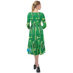 Ruffle End Midi Chiffon Dress 