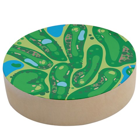 Golf Course Par Golf Course Green Wooden Bottle Opener (Round) from ArtsNow.com