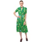 Golf Course Par Golf Course Green Keyhole Neckline Chiffon Dress