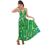 Golf Course Par Golf Course Green Backless Maxi Beach Dress