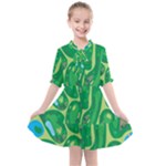 Golf Course Par Golf Course Green Kids  All Frills Chiffon Dress