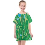 Golf Course Par Golf Course Green Kids  One Piece Chiffon Dress