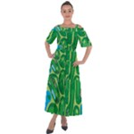 Golf Course Par Golf Course Green Shoulder Straps Boho Maxi Dress 