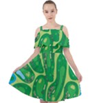 Golf Course Par Golf Course Green Cut Out Shoulders Chiffon Dress