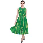 Golf Course Par Golf Course Green Round Neck Boho Dress