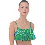 Golf Course Par Golf Course Green Frill Bikini Top