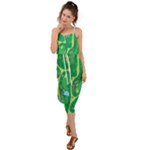 Golf Course Par Golf Course Green Waist Tie Cover Up Chiffon Dress