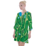 Golf Course Par Golf Course Green Open Neck Shift Dress