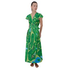 Flutter Sleeve Maxi Dress 