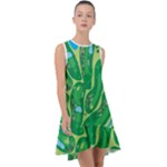 Golf Course Par Golf Course Green Frill Swing Dress