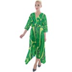 Golf Course Par Golf Course Green Quarter Sleeve Wrap Front Maxi Dress
