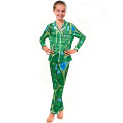 Kids  Satin Long Sleeve Pajamas Set 