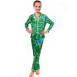Golf Course Par Golf Course Green Kids  Satin Long Sleeve Pajamas Set