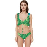 Golf Course Par Golf Course Green Low Cut Ruffle Edge Bikini Set