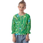 Golf Course Par Golf Course Green Kids  Cuff Sleeve Top