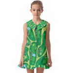 Golf Course Par Golf Course Green Kids  Pilgrim Collar Ruffle Hem Dress