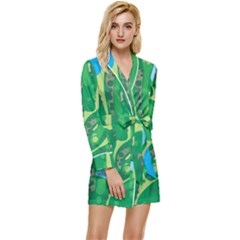 Long Sleeve Satin Robe 