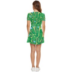 V-Neck High Waist Chiffon Mini Dress 